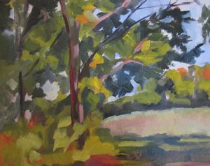 Groen bos in de zon door Maxine Shore