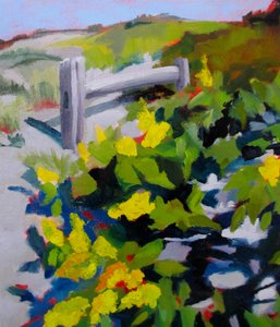 Zonnig pad met gele bloemen door Maxine Shore