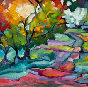 Levendig abstract landschap