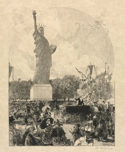 Vrijheid die de wereld verlicht, aangeboden aan de stad Parijs door de Amerikanen door May 30 Publiished in Le Monde