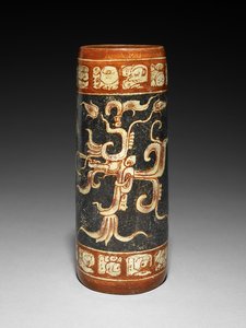 Vaartuig met geanimeerde vijgenplant, 600-900 AD door Mayan