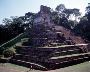 Precolumbiaanse beschaving: uitzicht op de site van Palenque