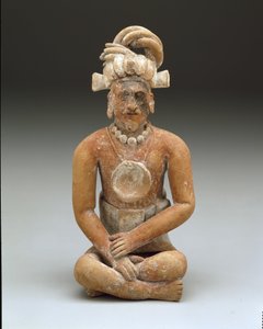 Zittende bebaarde man, Late Klassieke periode, ca.600-900