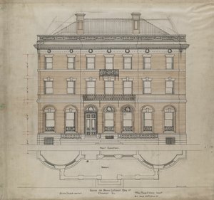 Bryan Lathrop House, Chicago, Illinois, Voorgevel en terrasplan