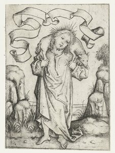 Christus als de Goede Herder door Meester van het Amsterdamse Kabinet