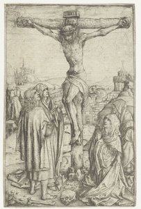 De kruisiging met Maria en de H. Johannes en twee heilige vrouwen door Meester van het Amsterdamse Kabinet