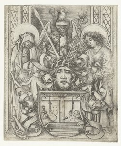 Wapenschild met de Arma Christi door Meester van het Amsterdamse Kabinet
