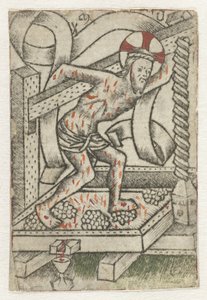 Christus in de wijnpers door Meester van het Martyrium der Tienduizend