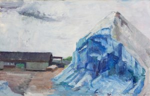 Zoutstapel langs het Cal Sag-kanaal, 2014 (olieverf op doek)