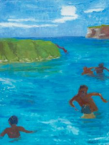 Zes in het water, 2017 (olieverf op doek)