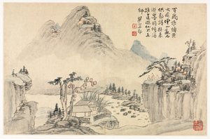 Landschappen in verschillende stijlen naar oude meesters, 1690 door Mei Qing