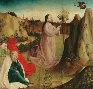 Christus op de Olijfberg door Meister der Veitslegende