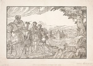De koningszonen hebben op het lichaam van hun overleden vader geschoten door Melchior Lorck