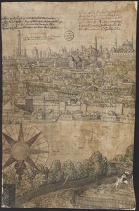 Uitzicht op Constantinopel, Blad 12, Melchior Lorck, 1559 door Melchior Lorck
