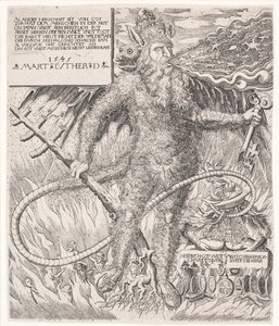 De paus als een wilde. Satirische allegorie door Melchior Lorck