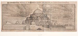 De Suleimanyie Moskee, gezien vanuit het noordoosten