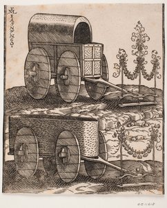 Twee wagens door Melchior Lorck