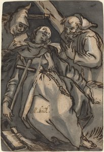 Sint Euphrosyne door Melchior Steidl after Abraham Bloemaert