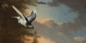 Detail van Menagerie, ca. 1680 door Melchior de Hondecoeter