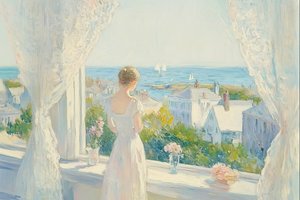 Elegant uitzicht op de kust door Melloi Art Prints