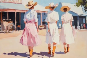 Wandeling door het westernstadje door Melloi Art Prints