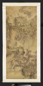 Landschap met figuren, bijen en apen