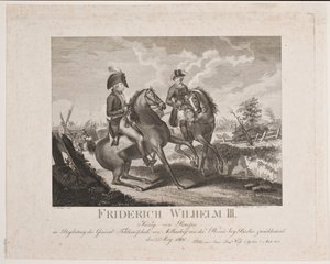 Frederik Wilhelm II van Pruisen en generaal-veldmaarschalk Möllendorf