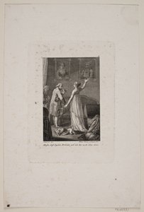 Illustratie met dame en heer voor twee portretten