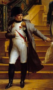 Keizer Napoleon I (1769-1821) bezoekt het Palais-Royal, zetel van het Tribunaat, en weigert de plannen van architecten Beaumont en Fontaine op 5/08/1807 (detail)