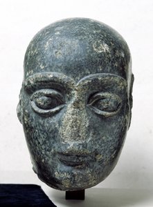 Hoofd van een man, bekend als Gudea met geschoren hoofd, uit Telloh (Oud Girsu) Neo-Sumerisch, c.2120 v.Chr.