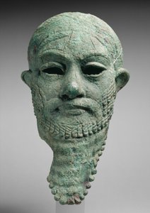 Hoofd van een heerser, ca. 2300-2000 v.Chr. (koperlegering) door Mesopotamian Mesopotamian