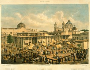 Iturbide Markt, Oude St. John Plein, Mexico-Stad door Mexican School