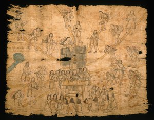 Pagina uit de Codex San Pedro Atlapolco, Nahua door Mexican School