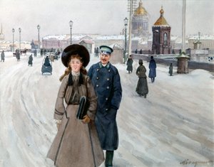 Van de school, 1914-1917 door MiKhail Abramovich Balunin