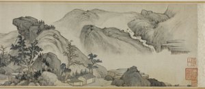 Heremietwoningen in de Herfstbergen door Mi Wanzhong