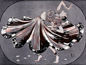 Miss Ruth in haar Hindoe-dansen: Mata Hari in het theater Marigny - door Mich (Michel Liebeaux)