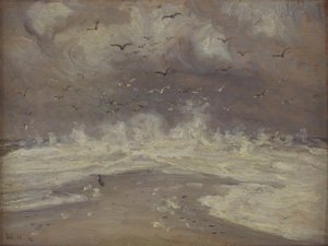 Branding aan de noordkust van Jutland door Michael Ancher