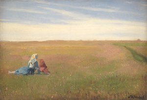 Twee Meisjes in een Veld. Een Zomerdag