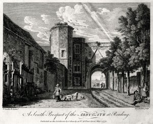 Een zuidelijk uitzicht op de Abby-Gate in Reading, Berkshire door Michael Angelo Rooker