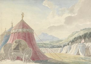 Ontwerp voor het Haymarket Theatre: "De Slag bij Hexham", door Colman de Jongere