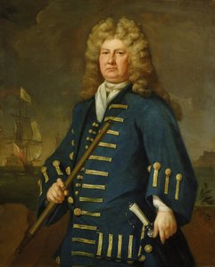 Portret van Sir Cloudesley Shovell