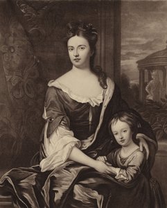 Koningin Anne en haar zoon William Duke of Gloucester door Michael Dahl