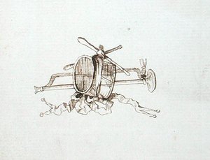 Tekening uit het plakboek van Michael Faraday