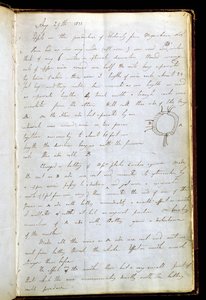 Pagina uit het dagboek van Michael Faraday waarop hij zijn ontdekking van elektromagnetische inductie noteerde, 29 augustus 1831 (pen en inkt op papier) door Michael Faraday