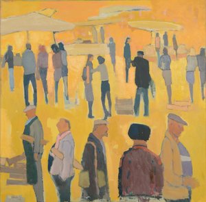 Marktdag, 2017 (olieverf op linnen) door Michael G. Clark
