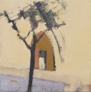 Puymirol Kerk, 2017 (olieverf op linnen) door Michael G. Clark
