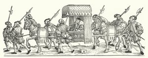 Een Duitse keurvorst die per draagstoel reist door Michael Ostendorfer