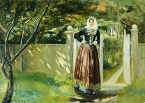 Bij de tuinpoort, 1902 door Michael Peter Ancher