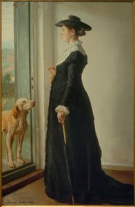 Portret van mijn vrouw. De schilderes Anna Ancher door Michael Peter Ancher
