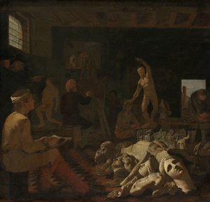 Een Schilderatelier door Michael Sweerts